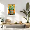 OAAPITI Cactus Canvas Wall Art Bohemian Succulent Painting Print Rustic Plants Pictures Modern Artwork for Living Room Bathroom Home Wall Decor(Artwork-2,16"x20")
