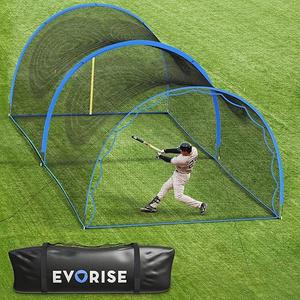 Baseball Batting Cage 22x12x9ft, 4ply Net, 14mm Poles & Bag - Pitching Machine Zip Opening, Detachable Sports Barrier Net - Ball Cage Backstop Net for Backyard, Softball Training Equipment