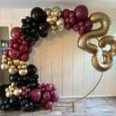 139Pcs Burgundy and Gold Balloon Arch Garland Kit for Graduation Party Decorations,Maroon Black Metallic Gold Confetti Balloons for Class of 2025 Congrats Grad Celebrations Birthday Supplies