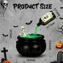 Large Cauldron Halloween Decor with Skeleton, Magic Floating Potion Bottles & Fog Diffuser - Halloween Decorations Indoor- Black Witches Cauldron Bowl Hocus Pocus Decor for Home Room Kitchen Decor