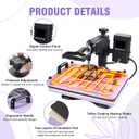 Heat Press Machine 12x15 Inch, 360 Swing Away 5 in 1 Heat Transfer Machine, Multifunctional Heat Transfer Press Machine with 30OZ Tumbler Attachment for Hat/Plate/T-Shirt/Mug, Purple