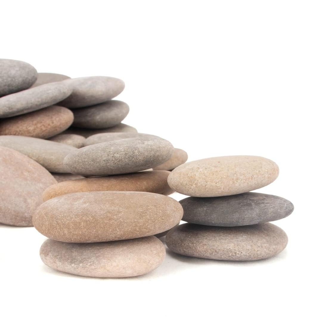 232-240 PCS Craft Rocks, 1.3"-2.2" Round Grey Rocks, 18 Pounds