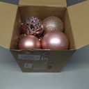 Soulchen 46 Pcs Rose Gold Christmas Balls Ornaments Set, 3.94/3.15/2.36/1.57 Inch Shatterproof Christmas Tree Hanging Plastic Balls Xmas Ornaments Decor for Xmas Tree Wreath Party Decoration Supplie