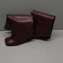 RJYLP Women's Knee High Boots Nude Suede Wide Calf Stiletto Long Boots Pull On High Heel Riding Boots Fahion Dress Fall Tall Boots (11, Leather Burgundy)