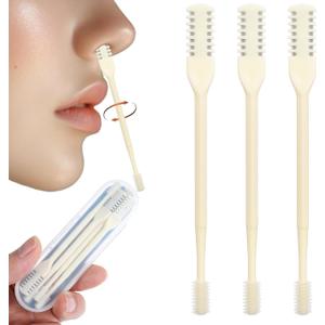 Nasal Hair Cutter,Upgraded Double Sided Nose Knife,Manual 360 Nostril Hair Remover Tool,Nose Hair Trimmer for Men, Women, Soft Cleaning Brush