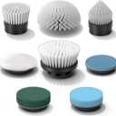 Replaceable Brush Heads Set,8 Pcs Set Suitable for Electric Spin Scrubber,Spin Brush Heads Replacement for Most Brands of ANS-8051A/8050 Cordless Shower Scrubber,for Home and Kitchen,Bathroom,Car