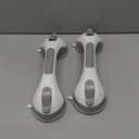 LEVERLOC Grab Bars for Bathtubs and Showers 2 Pack Suction Grab Bar, Heavy Duty 12 Inch Shower Handle Removable Bath Handrails for Seniors and Elderly, Bathroom Safety Grip No Drilling Waterproof Grey (Gray)