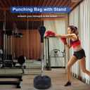 Stiatu Punching Bag with Stand, Heavy Boxing Bag Height Adjustable Reflex Bar and Speed Punching Bag for Adults & Youth, Home Gym Training Equipment for MMA Fitness Stress Relief, Pro