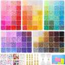 Funtopia 4mm 13000pcs+ Seed Beads for Jewelry Making, 120 Colors Small Glass Beads for Bracelets, Friendship Bracelet Kit with Alphabet Letter Bead Smile Face Bead for DIY, Art and Craft