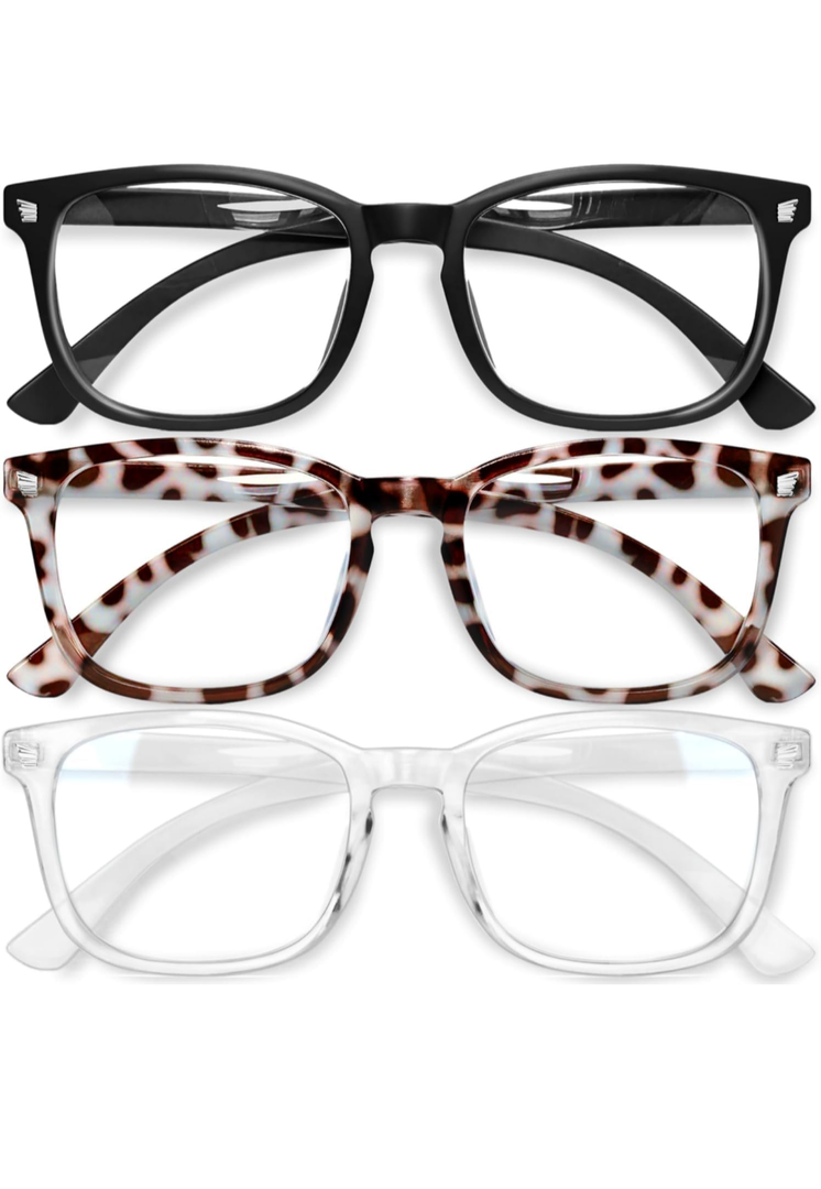 Gaoye Stylish Blue Light Glasses for Woman - Computer Glasses 99% Blue Light Blocking - Lightweight TR90 Frames - 3 pack