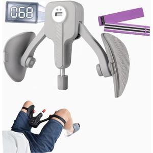 Kegel Exercise Thigh Trainer Adjustable Resistance 0-110 lbs, Pelvic Floor Exercise Devices with Leg Straps,Inner Thigh Exerciser for Women Men (Gray)