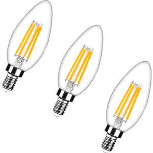 LED E12 Base 4W Bulb Warm White 2700K Tiffany Lamp Table Wall Sconce Pendent Chandelier, AC110V(3 Pack)