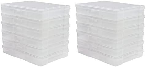 Novelinks 9 Pack 5"x7" Clear Photo Storage Boxes – Plastic Picture Organizer Cases with Lids – Photo Keeper Containers for 5x7 Prints, Cards, and Craft Supplies