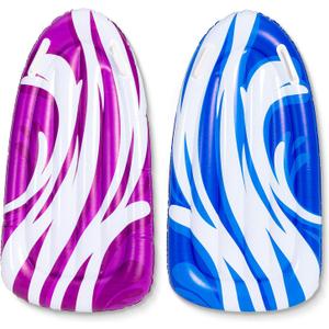 JOYIN 2 Pack Inflatable Body Boards for Water Slides, Swimming Pool Floating Learn to Swim, Summer Water Fun Toy for Kids (Blue, Purple)
