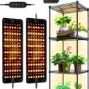 Barrina Grow Lights for Indoor Plants, 20W (2 x 10W) Full Spectrum Ultra-Thin Grow Light Panel with 3/6/12H Auto On/Off Timer for Hydroponics, Seedlings, Succulents, Veg, Flowers & More, 2-Pack