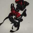 Lilosy Sexy Wireless Choker O Ring Linked Strappy Harness Lingerie Set Outfits 3 Piece (Medium, Red Velvet)