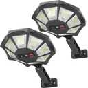 Solar Lights Outdoor, 168LED 6500K Flood Light Dusk to Dawn, 8 Sides Solar Outdoor Lights with Motion Sensor, IP66 Waterproof Solar Street Lights Outdoor for Yard, Pools(2 Pack)