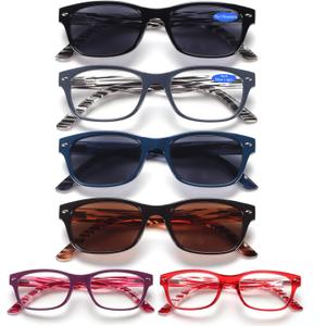BLOEXCLU 6 Pack Reading Glasses for Women Men Blue Light Blocking Spring Hinge Computer Readers, Anti Eyestrain/Glare