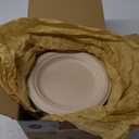 ibambo Bamboo Small Compostable Plates (125-Pack, 7-inch) | Sturdy & Microwave Safe | Bamboo Disposable Plates | PFAS Free, Biodegradable | FSC Certified Alternative to Plastic