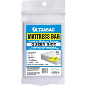 Ultrasac High Performance Queen Size Mattress 2.0 MIL (eq) Clear Cover Waterproof Bags - 70" x 92" - Pack of 1 - for Moving, Storage, & Commercial