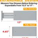 SpaceAid Bamboo Dresser Drawer Dividers 6 Pack, 4.65 High Adjustable 12.5-17 Drawer Organizers, Expandable Organization for Clothing, Clothes, Dressers, Gray
