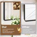 Black Bathroom Mirror, Aluminum Frame Wall Mirror, 24 x 36 in