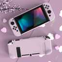 eXtremeRate PlayVital Back Cover for Nintendo Switch Console, NS Joycon Handheld Separable Protector Hard Shell, Dockable Protective Case for Nintendo Switch - Peach Blossom Pink (NOT for Switch 2)