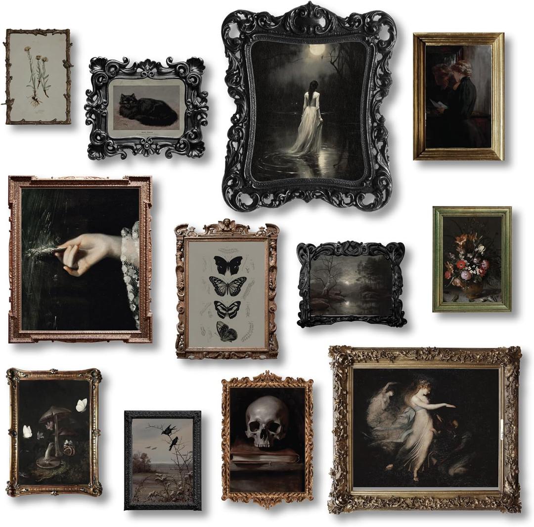 97 Decor Dark Academia Decor - Victorian Gothic Wall Art Prints, Dark Moody Aesthetic Pictures, Creepy Goth Posters Vintage Gothic Painting for Home Bedroom Decorations (8x10 Unframed)