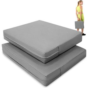 2 Pcs Stadium Seat Cushions Water-Repellent Bleacher Seat Cushions Indoor & Outdoor Seat Cushion for Bleachers Portable Stadium Cushion for Sports Events, Office Chairs, Beaches (Grey)