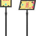 Relx Sign Holder Stand 8.5x11 inch - Adjustable Floor Standing Sign Holder - Signage Stand with Snap-Open Frame Display for Malls,Schools,Restaurants (black)