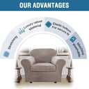H.VERSAILTEX Rich Stretch 2 Piece Chair Cover Chair Slipcover Sofa Cover Furniture Protector Couch Soft with Elastic Bottom Chair Couch Cover with Arms Width Up to 49 Inch(Chair, Taupe)