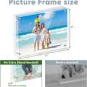 Cliselda 5x7 Magnetic Picture Frames, 5 Pack Crystal Clear Acrylic Picture Frames, Double-Sided Floating Magnetic Photo Frame, Strong Magnetic Closure, 20mm Thick Freestanding Display for Home Decor, Office Desk, Wedding & Memorial Photos