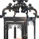 NEEDOMO Lanterns Decorative Indoor Hanging Lantern Outdoor, Vintage Metal Tabletop Decor Lantern for Patio Rustic Home, Candle Holders with Clear Glass, Home Kitchen Coffee Table Living Room Decor (Bronze)