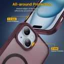 for iPhone 15 Case [Compatible with MagSafe] [Military-Grade Drop Protection] [Anti-Fingerprint] [Anti-Scratch] Slim Silky-Soft Touch Translucent Matte Case 6.1 inch, Burgundy