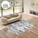 Area Rugs 5x7 Living Room: Washable Large Abstract Modern Neutral Soft Rug Stain Resistant Non-Slip Backing Carpet for Bedroom Dining Room Indoor Nursery Dorm Home Office Decor - Black Grey