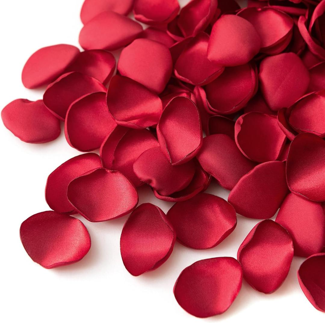 Ling's moment Rose Petals, Silk Flower Petals for Wedding/Aisle/Flower Girl Baskets/Table Centerpiece Decor,etc. Dark Red 200pcs