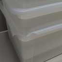 IRIS USA File Box, Plastic File Organizer with Lids for Letter/Legal File, Portable Document Box For Moving, Storage Bin with Durable and Secure Lid, Stackable Nestable BPA-Free, Clear 35 Qt. Pack of 4 