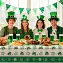 Tbsone St Patricks Day Disposable Rectangle Plastic Tablecloth - 3 Pack, Green Shamrock Theme Table Cloth, Irish Festival St. Patrick's Day Party Decorations Supplies (54 x 108 Inches)