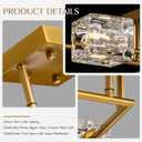 Gold Semi Flush Mount Ceiling Light Fixture, 4-Light Sputnik Ceiling Light with Clear Glass Shades, Modern Glass Ceiling Light for Bedroom, Dining Room, Kitchen, Hallway, Entryway, Foyer, 18.1 x 18.1 x 5.1 inches