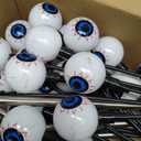 6 Pack Halloween Decorations Outdoor Solar Eyeball Lights, Purple and Orange Scary Eyeball Swaying Firefly Lights with 2 Modes, Waterproof Halloween Pathway Lights for Yard Garden Lawn Party Decor