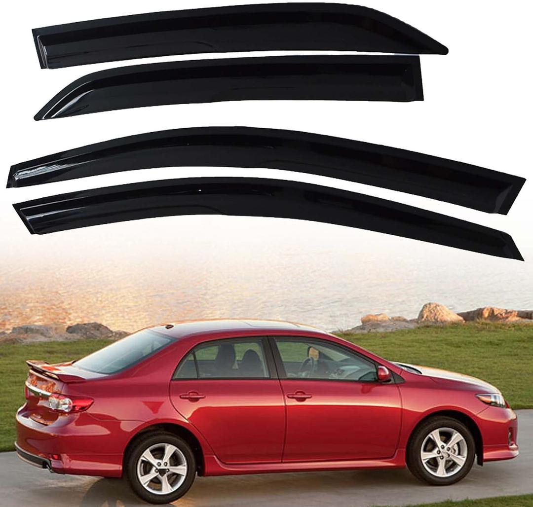 4PCS Side Window Visors Rain Guard Deflectors Replacement for 2009-2013 Corolla