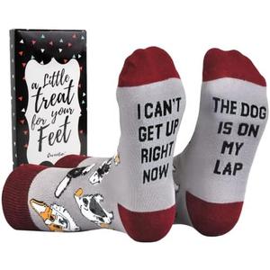 Cavertin Women's Novelty Socks with Gift Box Cat Lover Dog Mom Book Lover Cat Mom Llama Unicorn Sloth Corgi Pack of 2