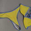 SUUKSESS Women Sexy Thong String 2 Piece Bikini Set Cheeky Halter Swimsuit (Yellow, XS)
