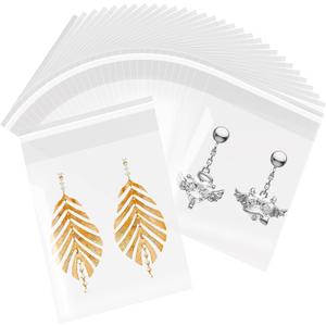 3 x Cellophane Bags 2x3 Inches Clear Self Adhesive Cellophane Bags Adhesive Resealable Plastic Poly Cellophane Treat Bag for Earrings Candy Jewelry Gifts Decorative Favor