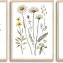 3 Piece Wildflower Framed Wall Art Floral Canvas Prints 16x20in