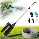 Battery Powered Sprayer Wand with 32.8FT Extended Hose, Electric Garden Sprayer with 3 Speeds & Battery Indicator, 4 Nozzles, 7.4V Portable Weed Sprayer for Lawn Care, Fertilizing, Watering