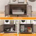 HOOBRO Cat Tree with Litter Box Enclosure, 27.6" L x 18.9" W x 52" H, All-in-One Wooden Cat Tower, Cat Furniture for Indoor Cats, Cat Condo with Hammock, Detachable Teaser Sticks, Greige BG14MZ03