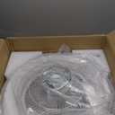 Depuley Modern Ceiling Fan with Light: 19" Bladeless Flush Mount Low Profile LED Ceiling Fans with Remote & Smart APP Control - White Enclosed Fandelier Dimmable Quiet DC Motor for Bedroom Kids Room