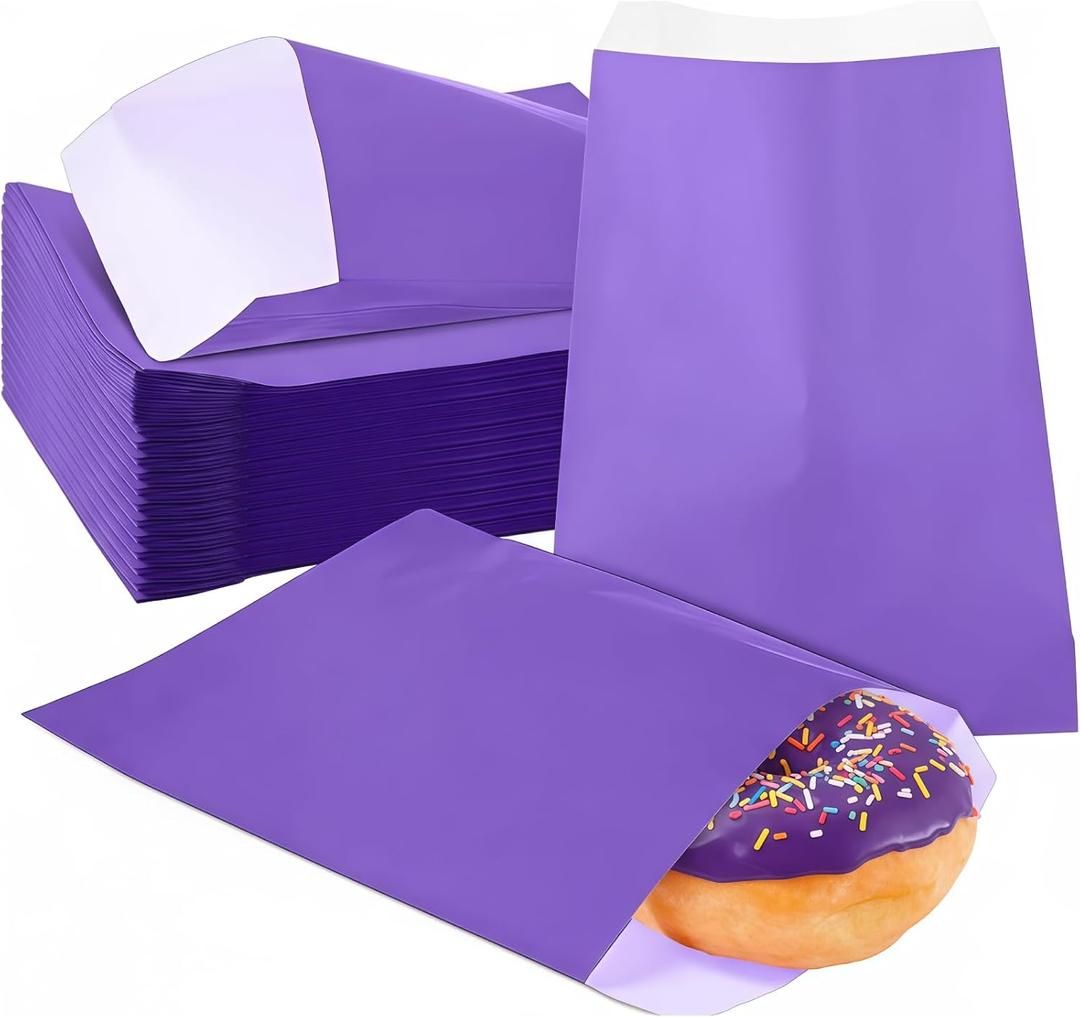 Epakh 500 Pcs Grease Resistant Paper Treat Bags 5.12 x 7.09 Inches Paper Cookie Sleeves Bags Glassine Semi Transparent Flat Bakery Sleeves Envelopes for Bakery Candies Chocolate