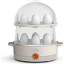 bella Electric Egg Cooker, 14 Eggs Capacity Tray, Double Stack, for Poached, Scrambled, Hard, Medium & Soft Boiled Eggs, Omelets and Steamed Dumplings, Auto Shutoff, 360 Watt, Oatmilk